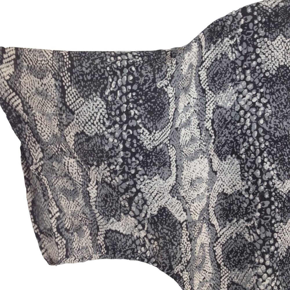 Vintage Teddi Of California Black Snakeskin Short Sleeve Blouse - Picture 6 of 8